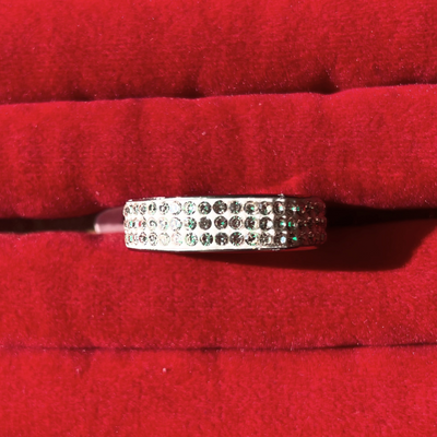 Shiny White Frosted Diamonds Stainless Steel Ring for Men (KCJ0037)