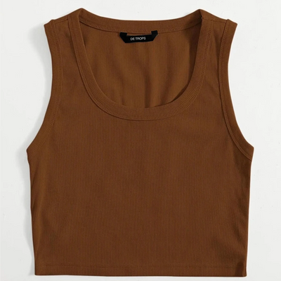Pack of 3 White, Black & Brown Tank Tops