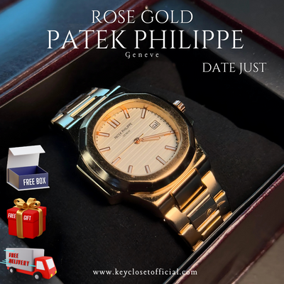 Patek Philippe Date - Rose Gold Chain White Dial
