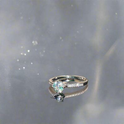 Silver Solitaire Diamond Ring – Prestige and Sleek Style (KCJ0004)