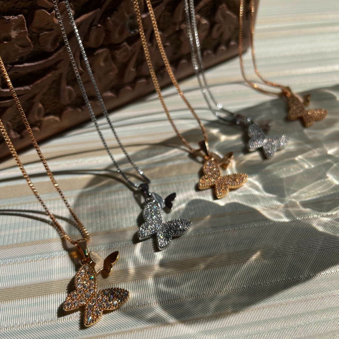 Elegant  Silver/ Golden Butterfly Chain Pendant for Women (KCJ0002)