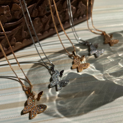 Elegant  Silver/ Golden Butterfly Chain Pendant for Women (KCJ0002)