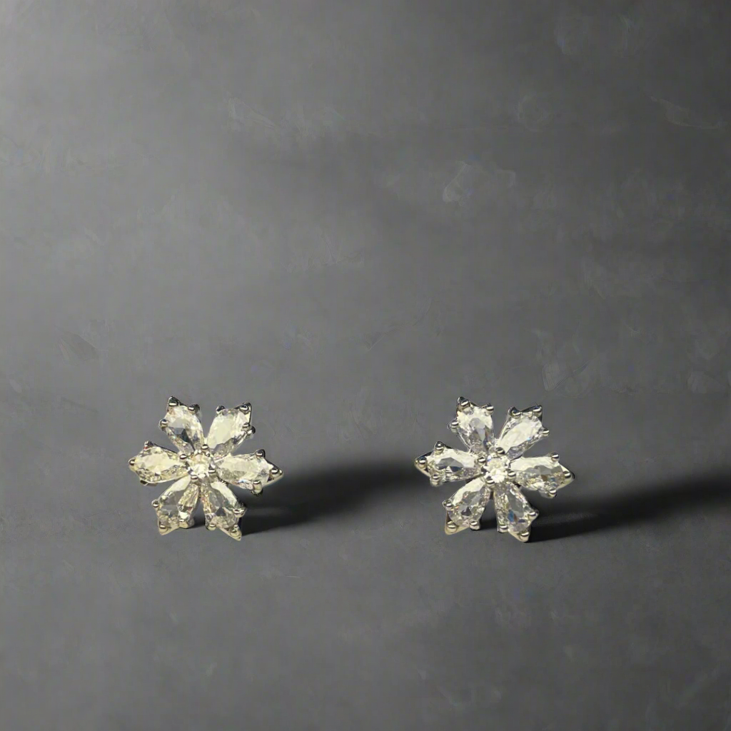 Black 6 Leaf Flower Shining Crystal Tops – Available in 4 Colors (KCJ0031)