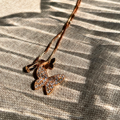 Elegant  Silver/ Golden Butterfly Chain Pendant for Women (KCJ0002)
