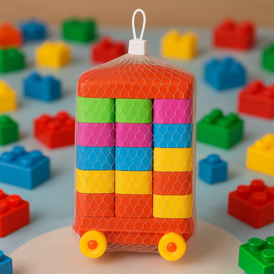 Colorful Rolling Block Set for Kids – Trolley Style
