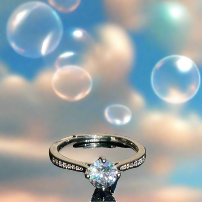 Silver Solitaire Diamond Ring – Prestige and Sleek Style (KCJ0004)