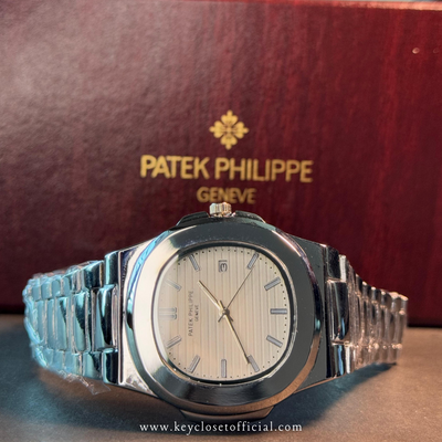 Patek Philippe Date Just - White Dial Chrome Chrome Steel Watch