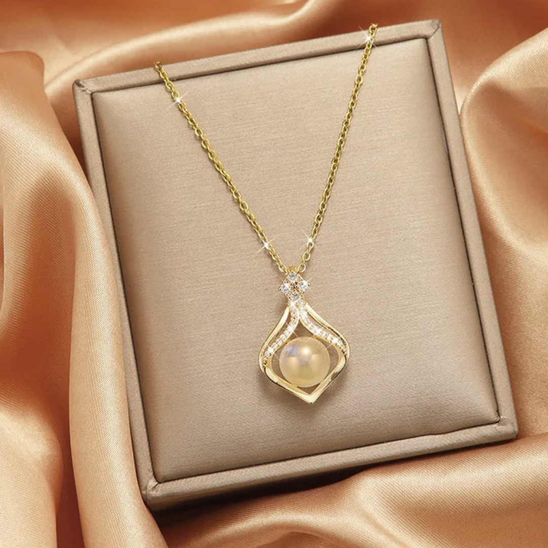 Korean White Lotus Mermaid Pearl Pendant (KCJ0023)