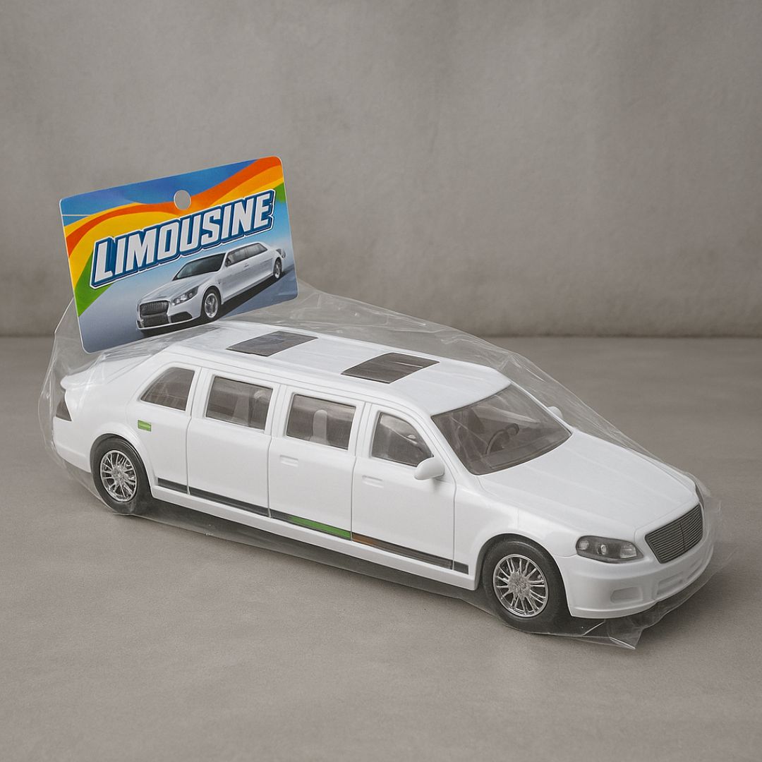 Classic White Limousine Toy Car – Luxury Vehicle for Kids