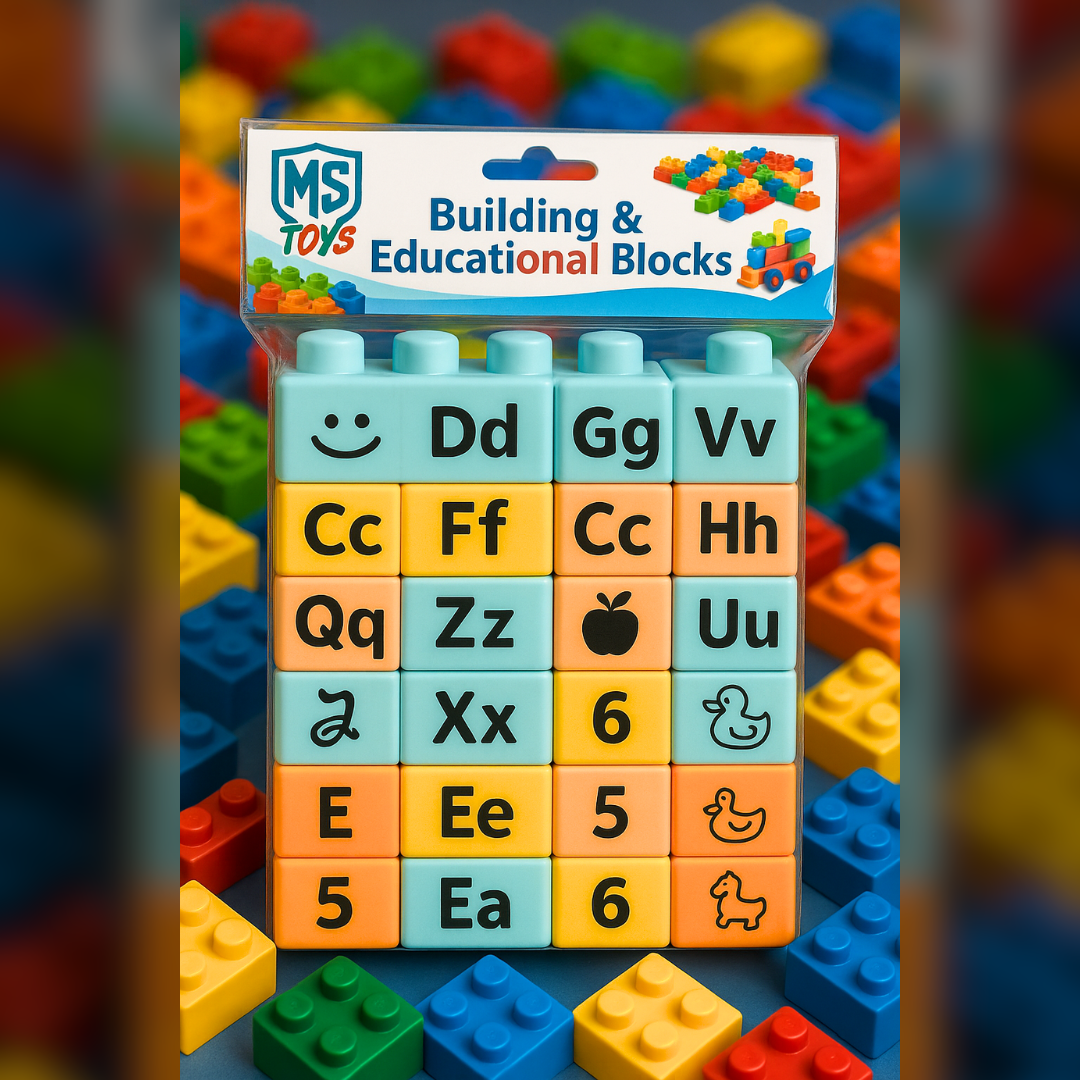 Educational Alphabet & Number Building Blocks Set