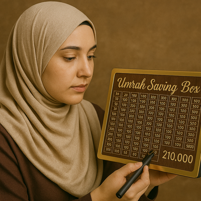 Umrah Saving Box - Save 210,000 for Umrah | Smart Money Saving Box