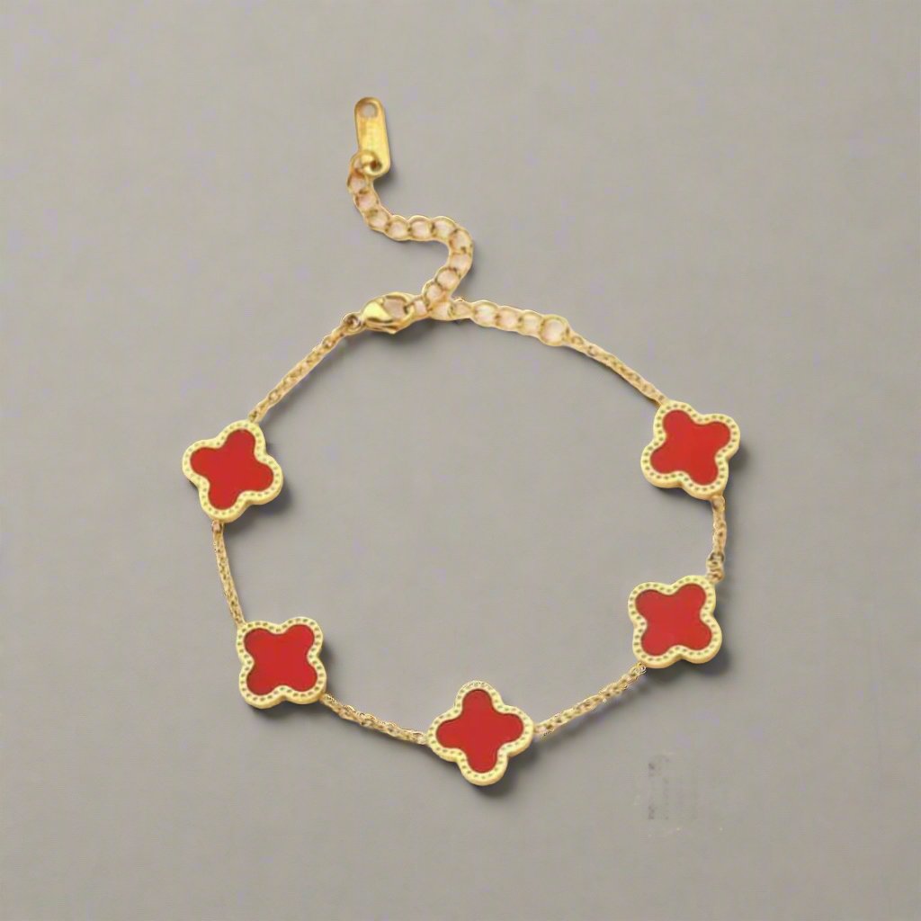 Black 4-Leaf Clover Bracelet – Lucky and Stylish Design | (KCJ0011)-(KCJ0010)