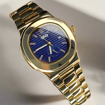 Luxury Patek Philippe Nautilus Moon Phase Blue Dial - Golden Stainless Steel Body