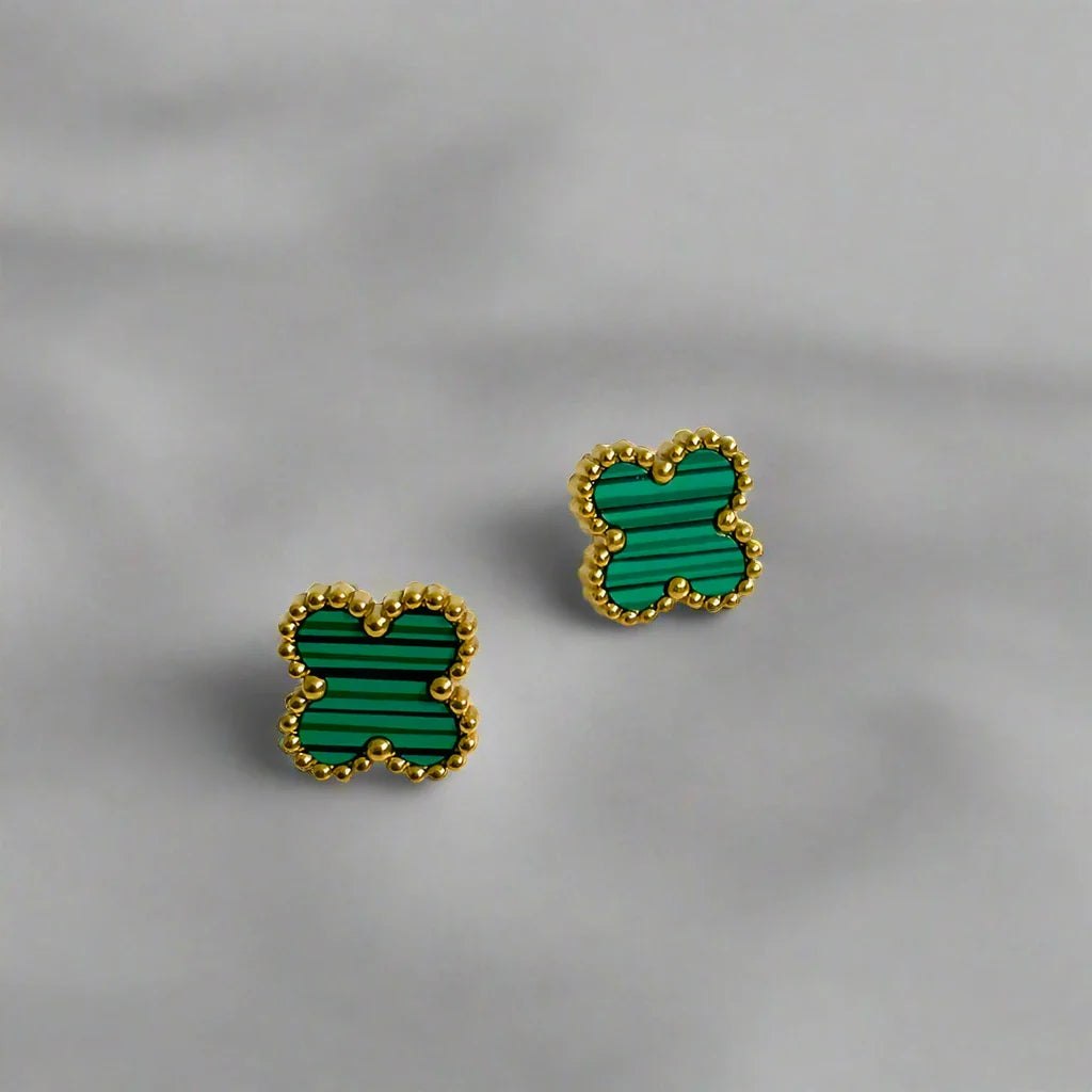 Clover Flower Four Leaf Studs – Symbol of Luck (KCJ0030)
