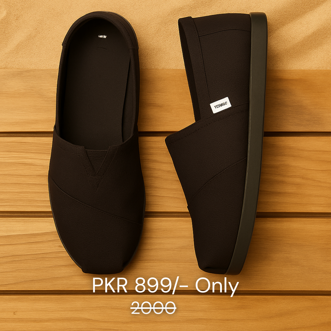 TOMS Syanno Black Canvas Slip-On Shoes
