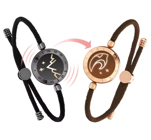 TOTWOO Long Distance Touch Bracelets for Couples in Pakistan, Light Up & Vibration Relationship Gifts for Lovers Smart Jewelry Love Bracelets