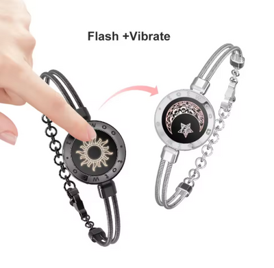 TOTWOO Long Distance Touch Bracelets for Couples in Pakistan, Light Up & Vibration Relationship Gifts for Lovers Smart Jewelry Love Bracelets