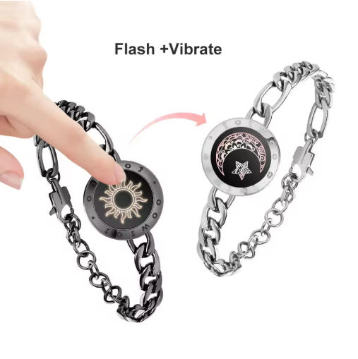 TOTWOO Long Distance Touch Bracelets for Couples in Pakistan, Light Up & Vibration Relationship Gifts for Lovers Smart Jewelry Love Bracelets