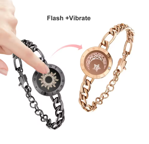 TOTWOO Long Distance Touch Bracelets for Couples in Pakistan, Light Up & Vibration Relationship Gifts for Lovers Smart Jewelry Love Bracelets