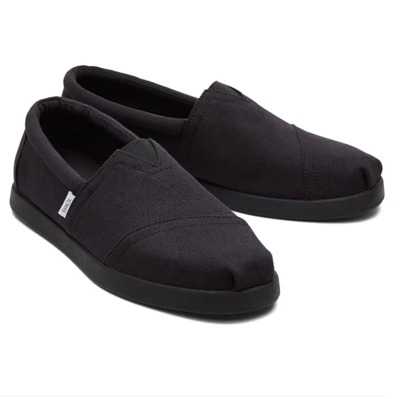 TOMS Syanno Black Canvas Slip-On Shoes