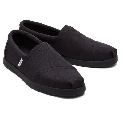 TOMS Syanno Black Canvas Slip-On Shoes