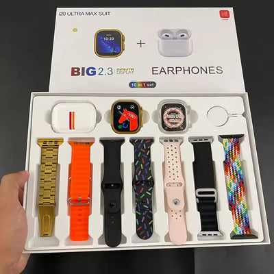 I20 Ultra Max Suit Smart Watch / Airpods (10 in 1)