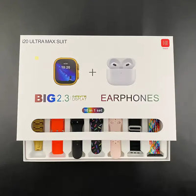 I20 Ultra Max Suit Smart Watch / Airpods (10 in 1)