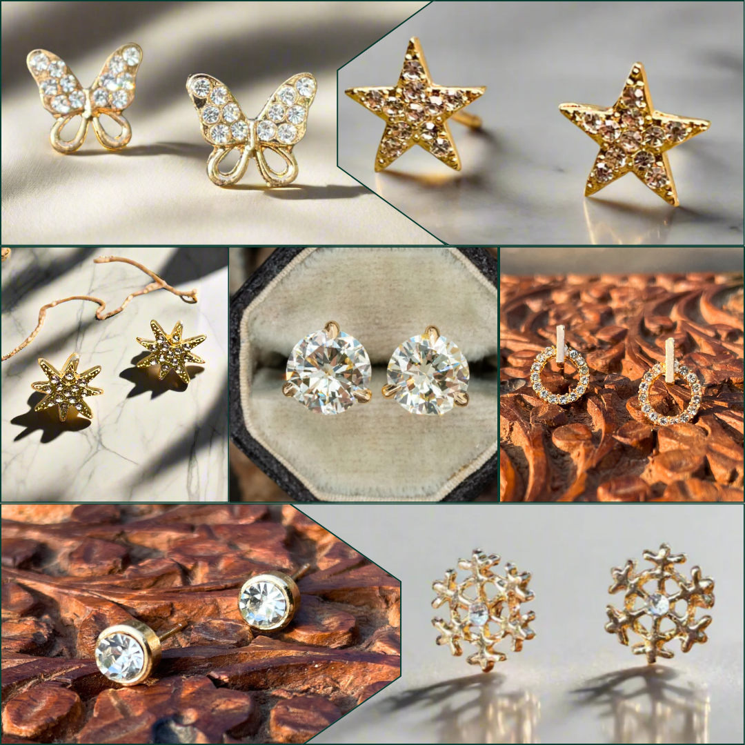 Pack of 7 Crystal Stud Earrings for Every Day of the Week | 7 Days Of Luxury (KCJ0001)